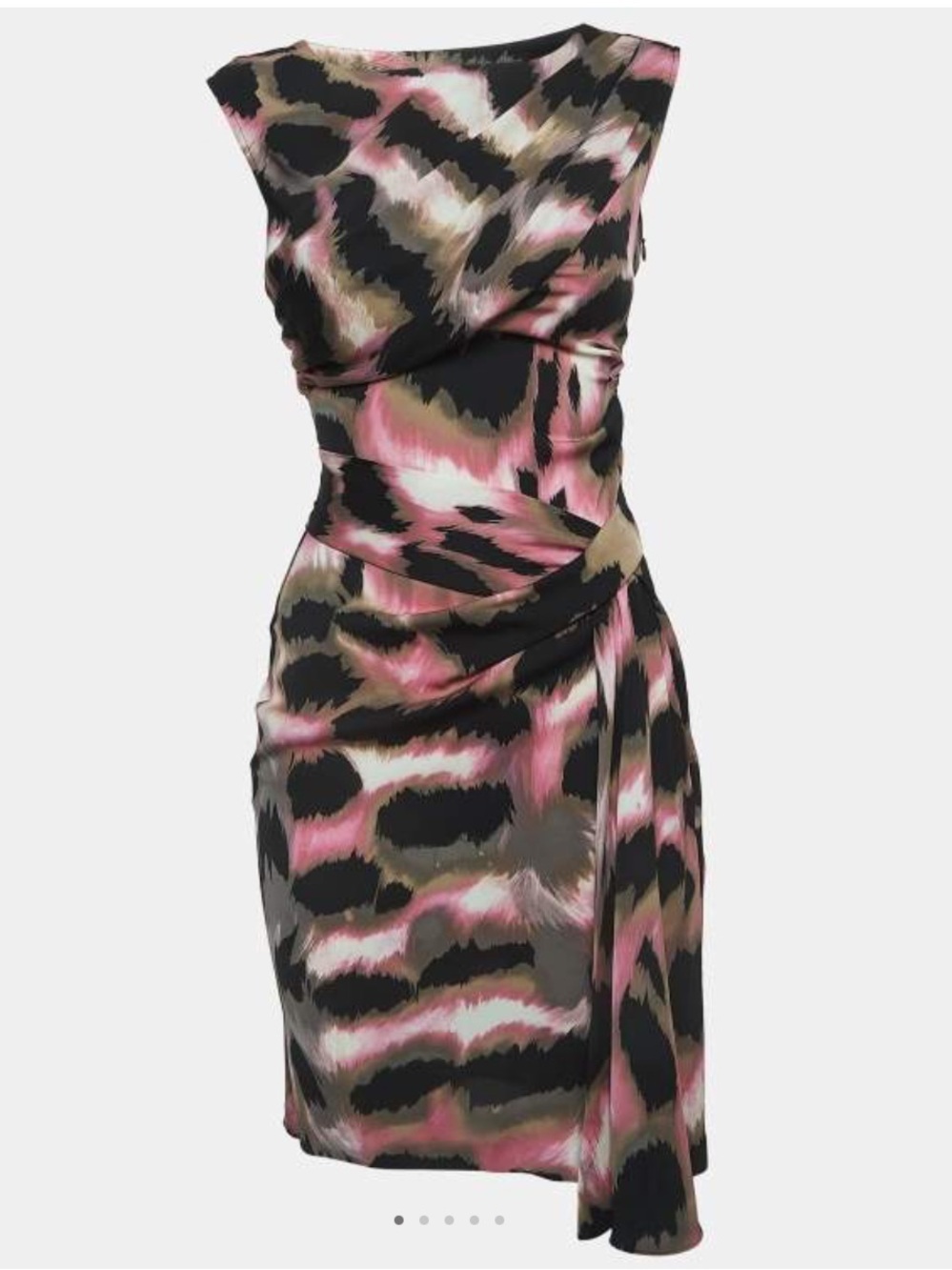 Vintage Like New Diane Von Furstenberg Pink Black Pink Pony Silk Dress DVF